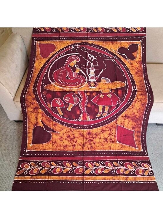 Unbranded Other - New Large Alice in Wonderland Caterpillar Gift Tapestry Wall Hanging Red Orange